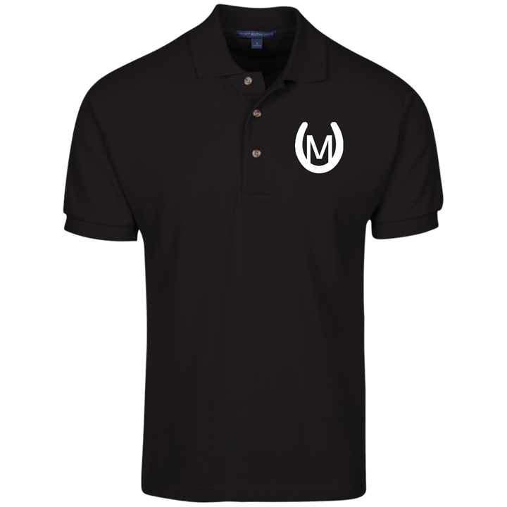 MANES RANCH (white) K420 Cotton Pique Knit Polo
