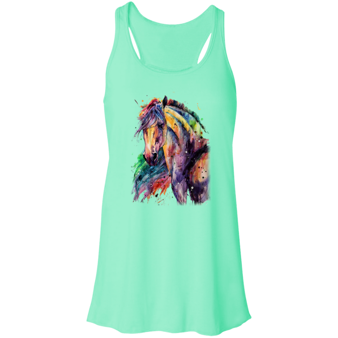EQUINE ABSTRACT 1 4HORSE B8800 Flowy Racerback Tank