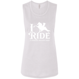 I RIDE A WALKING HORSE B (WHITE) B8803 Ladies' Flowy Muscle Tank
