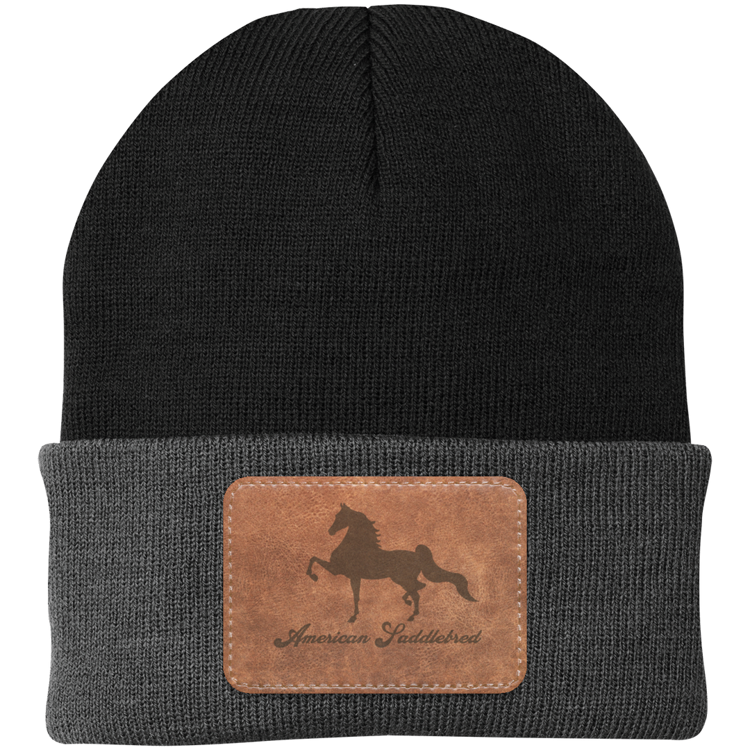 AMERICAN SADDLEBRED ON LEATHER CP90 Knit Cap - Patch