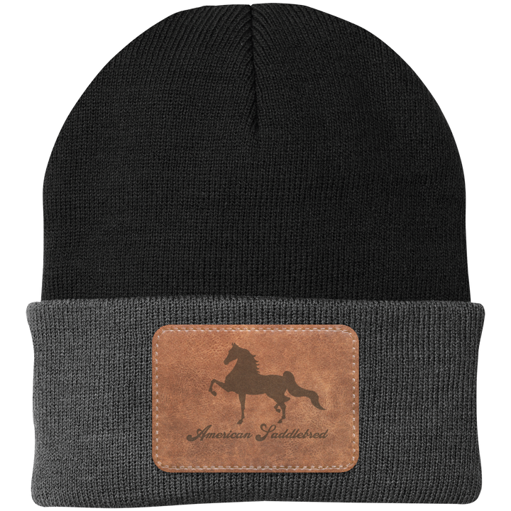 AMERICAN SADDLEBRED ON LEATHER CP90 Knit Cap - Patch