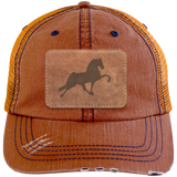 TENNESSEE WALKING HORSE PERFORMANCE LEATHER 6990 Distressed Unstructured Trucker Cap - Patch