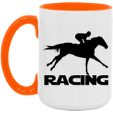RACING (BLACK) 4HORSE AM15OZ 15oz. Accent Mug