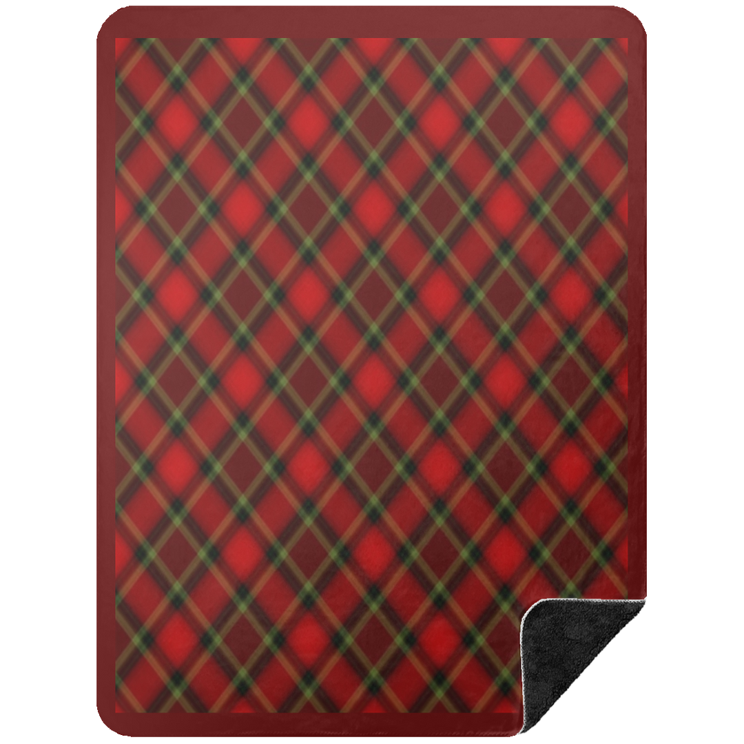 RED TARTAN BSHL Premium Black Sherpa Blanket 60x80