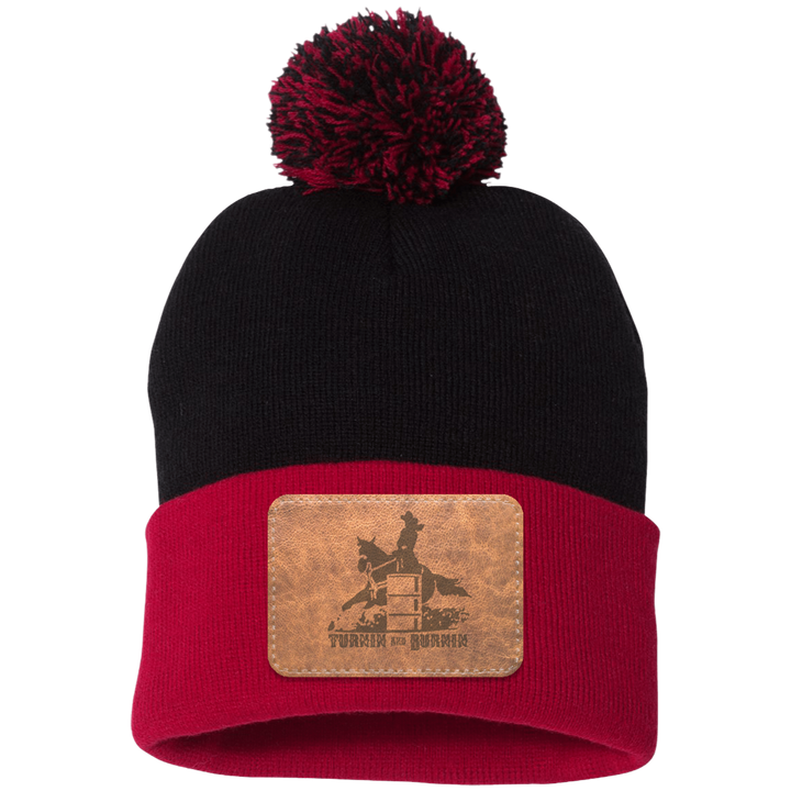 TURNIN AND BURNIN ON LEATHER SP15 Pom Pom Knit Cap - Patch