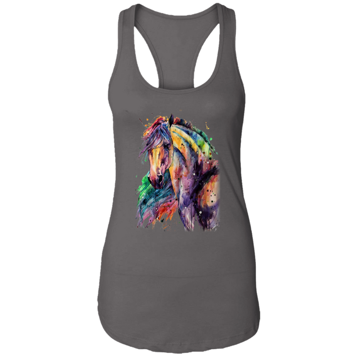 EQUINE ABSTRACT 1 4HORSE NL1533 Ladies Ideal Racerback Tank