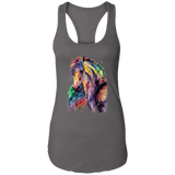 EQUINE ABSTRACT 1 4HORSE NL1533 Ladies Ideal Racerback Tank