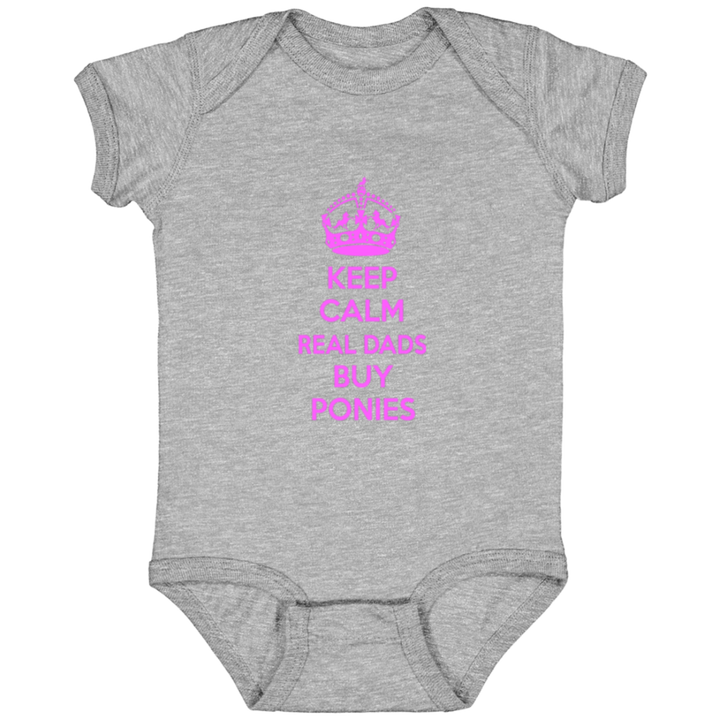 REAL DADS BUY PONIES (pink) 4424 Infant Fine Jersey Bodysuit