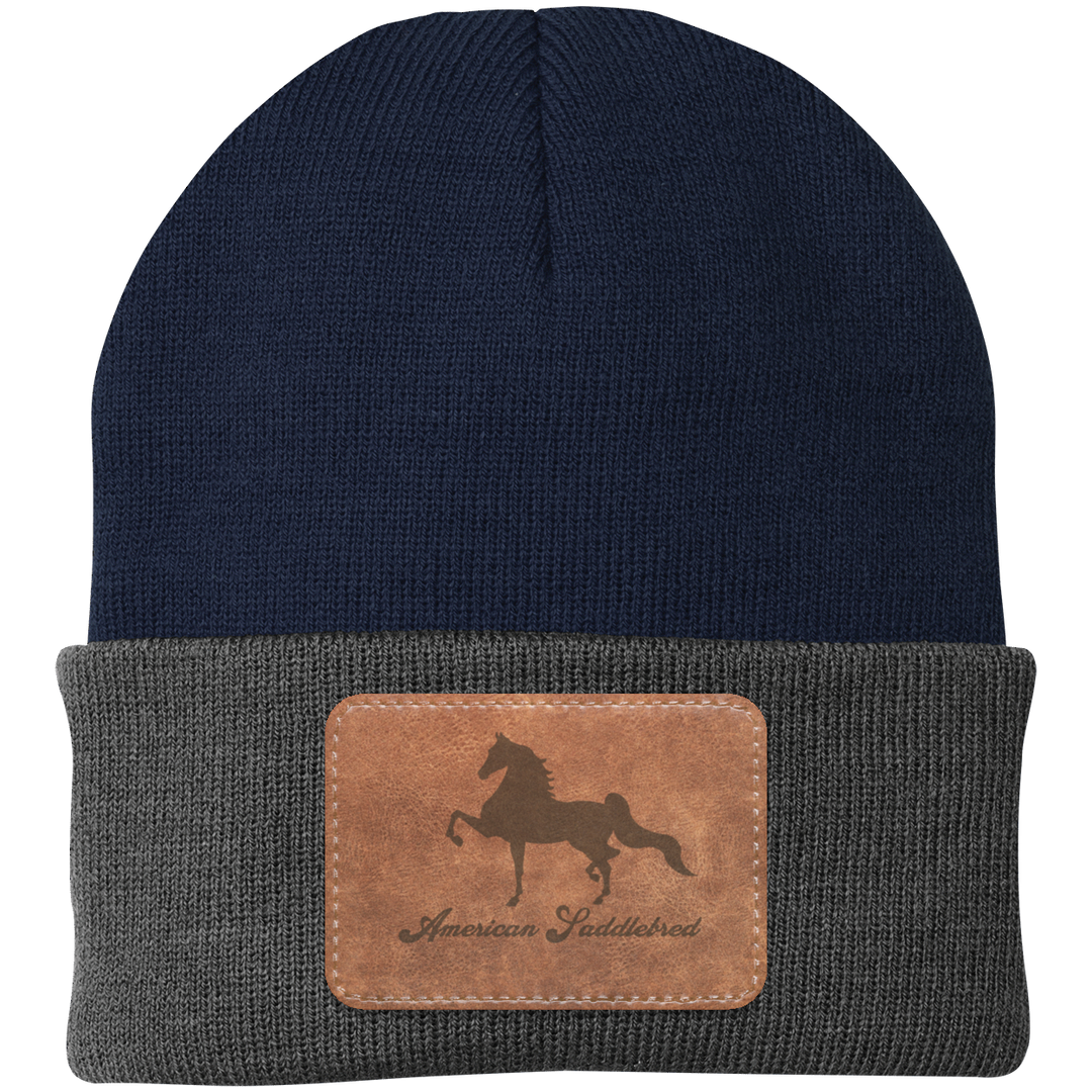 AMERICAN SADDLEBRED ON LEATHER CP90 Knit Cap - Patch