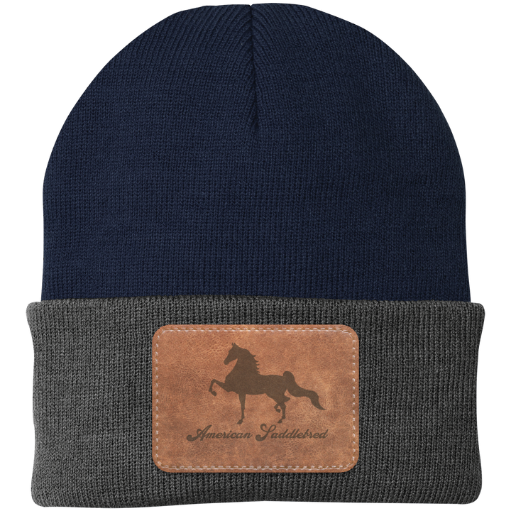 AMERICAN SADDLEBRED ON LEATHER CP90 Knit Cap - Patch