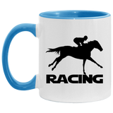 RACING (BLACK) 4HORSE AM11OZ 11 oz. Accent Mug