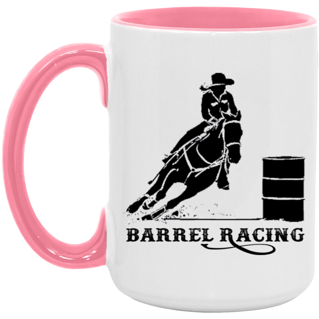 BARREL RACING STYLE 1 4HORSE AM15OZ 15oz. Accent Mug