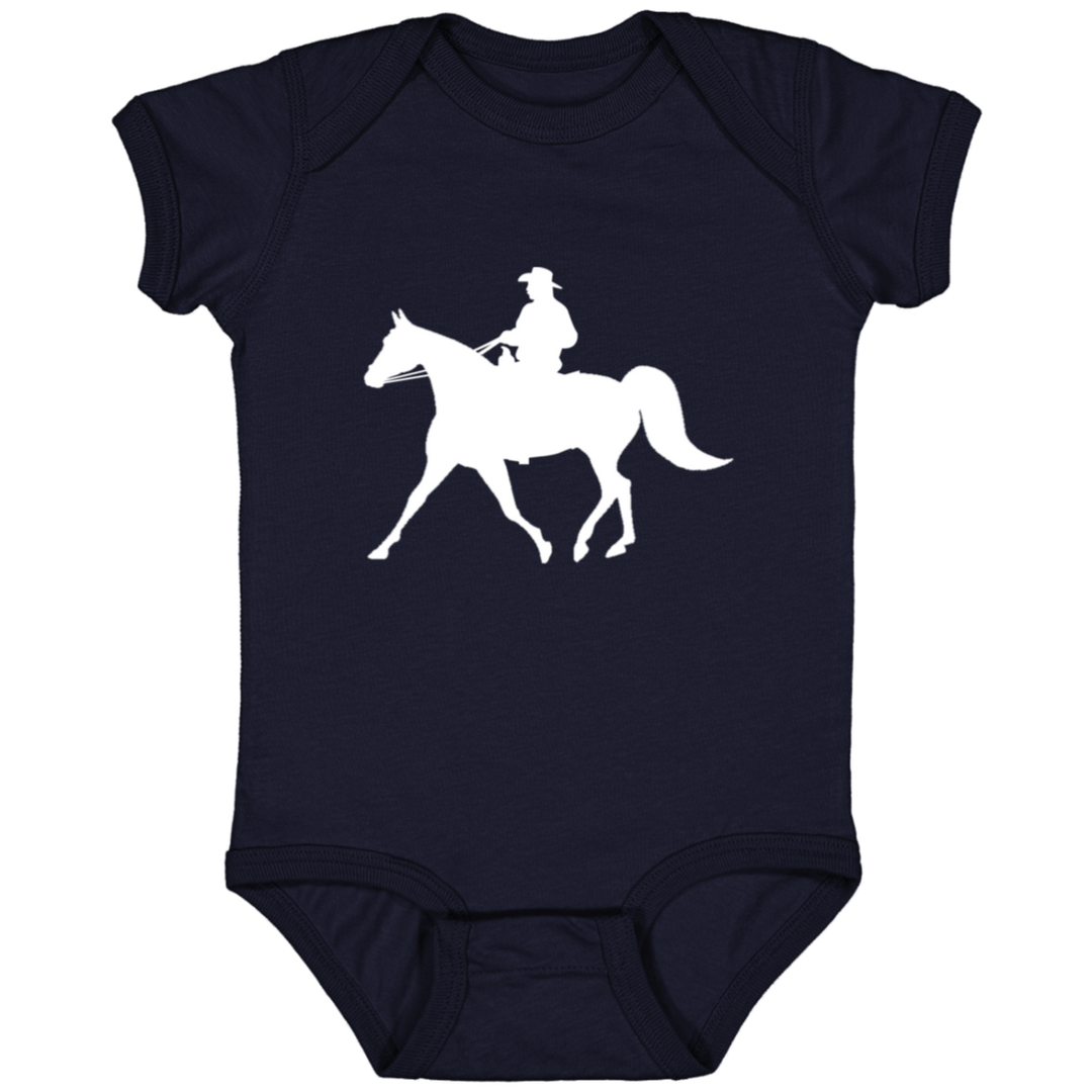 Missouri Fox Trotter WITH MALE RIDER WHITE 4424 Infant Fine Jersey Bodysuit