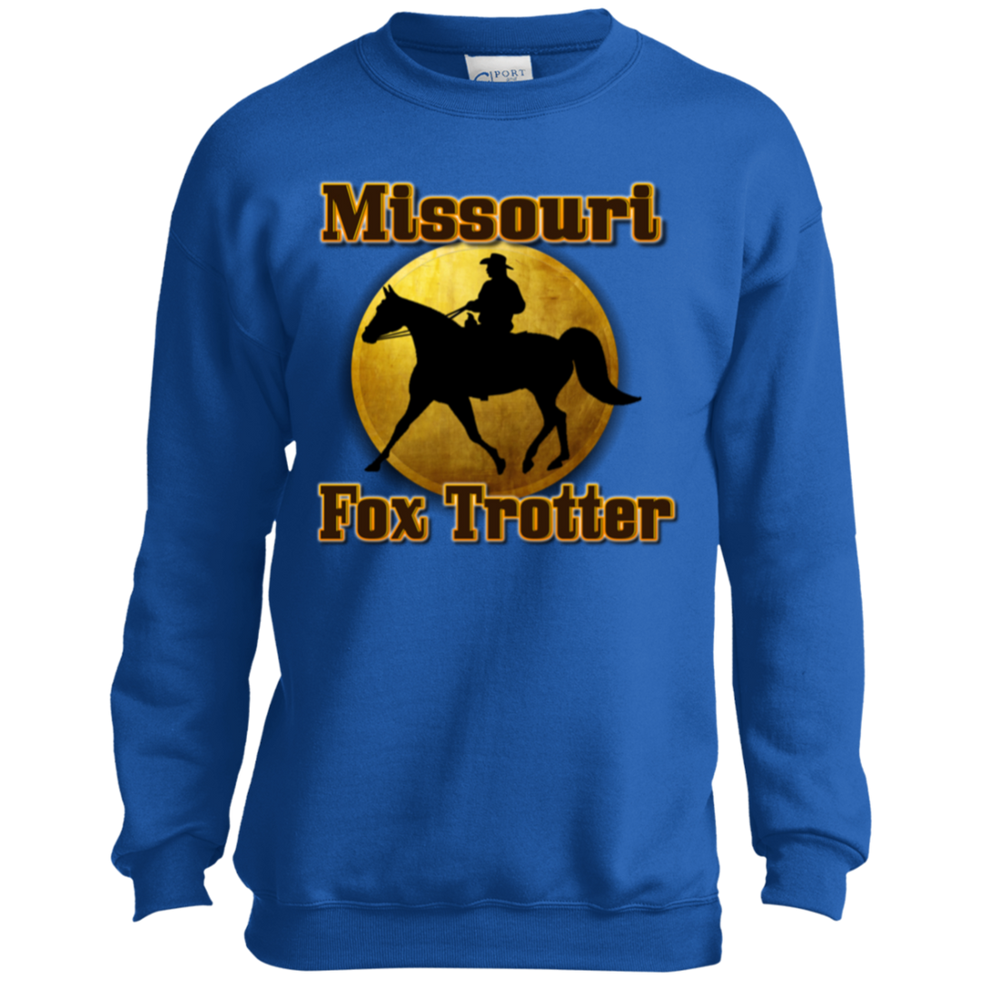 MISSOURI FOX TROTTER 1 PC90Y Youth Crewneck Sweatshirt