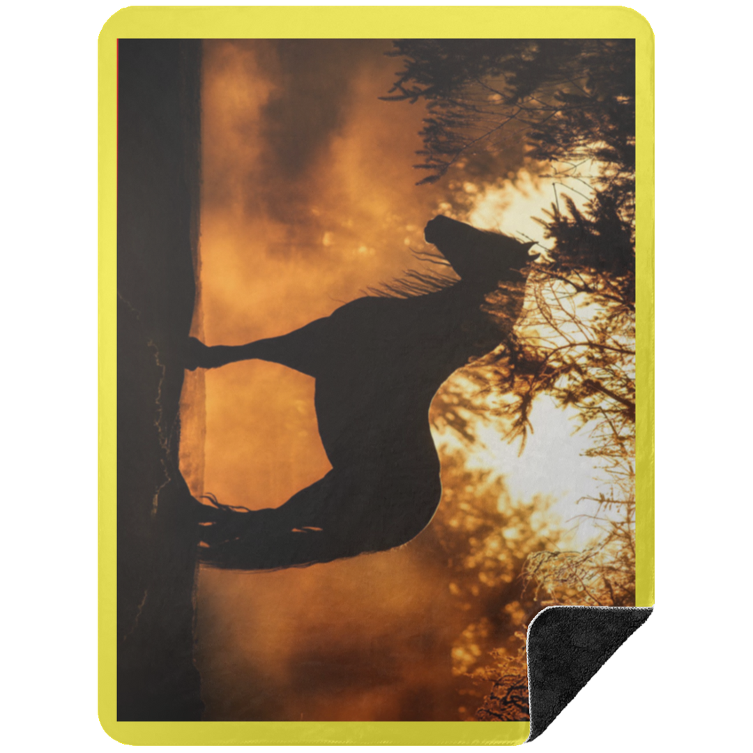 BLACK HORSE 1 BSHL Premium Black Sherpa Blanket 60x80