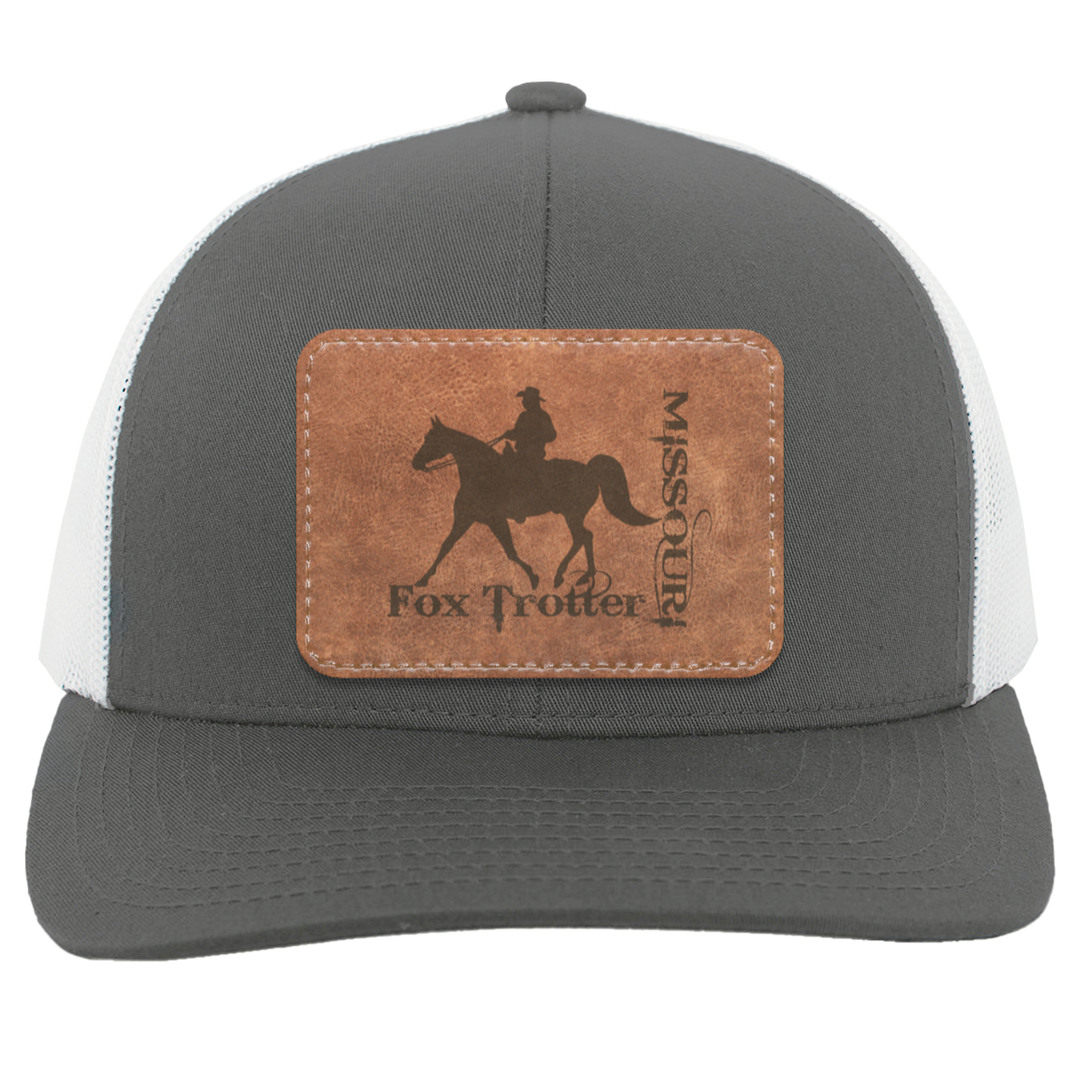 MISSOURI FOX TROTTER ON LEATHER 104C Trucker Snap Back - Patch