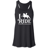 I RIDE AN AMERICAN SADDLEBRED (WHITE) B8800 Flowy Racerback Tank