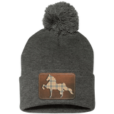 AMERICAN SADDLEBRED LEATHER PATCH (BURBURY) SP15 Pom Pom Knit Cap - Patch