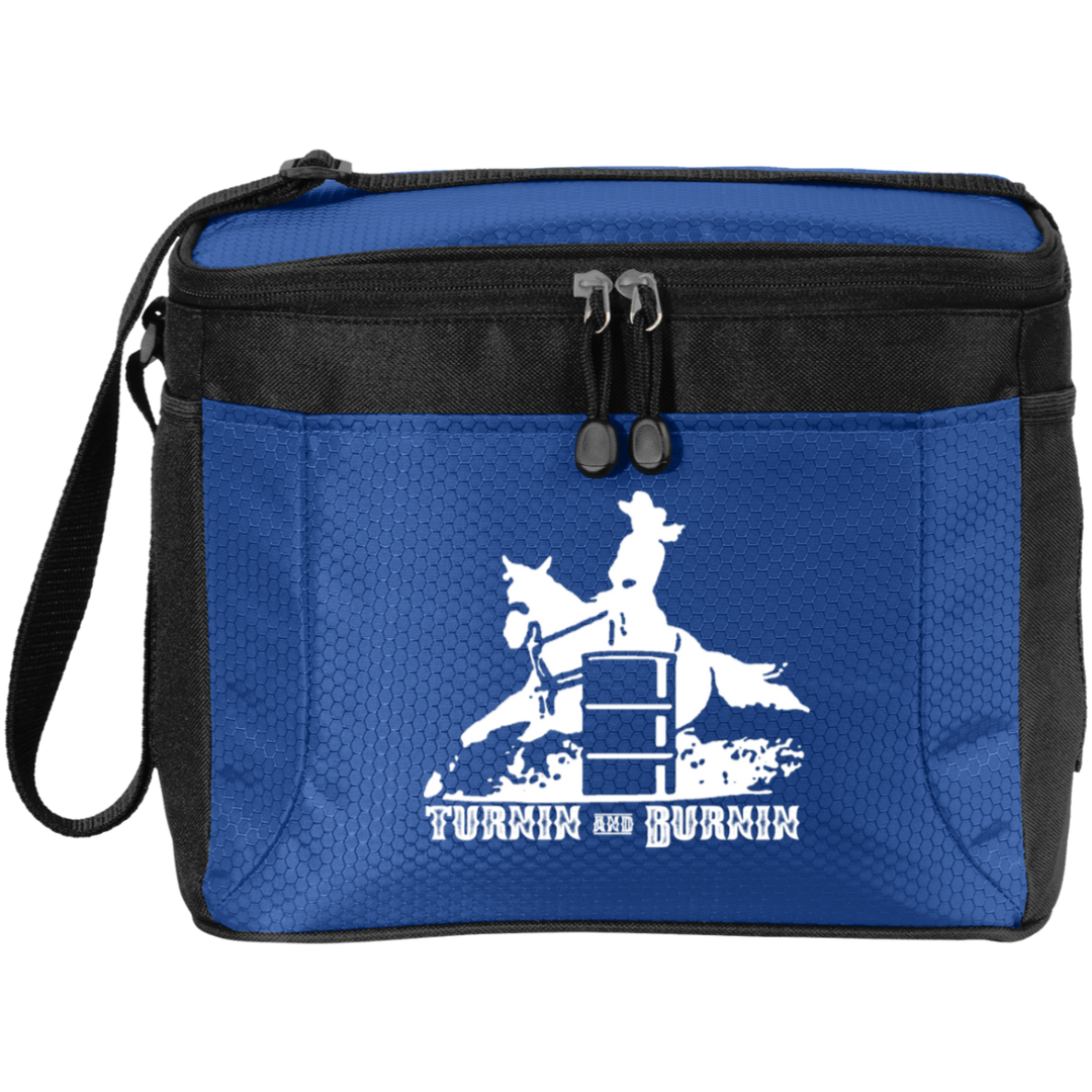 TURNIN AND BURNIN BARREL RACING (white) 4HORSE BG513 12-Pack Cooler