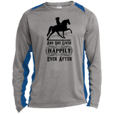 HAPPILY EVER AFTER (TWH Pleasure) Blk ST361LS Long Sleeve Heather Colorblock Performance Tee