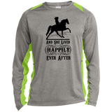 HAPPILY EVER AFTER (TWH Pleasure) Blk ST361LS Long Sleeve Heather Colorblock Performance Tee