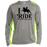 I RIDE AN AMERICAN SADDLEBRED ST361LS Long Sleeve Heather Colorblock Performance Tee