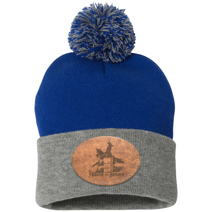 TURNIN AND BURNIN ON LEATHER SP15 Pom Pom Knit Cap - Patch