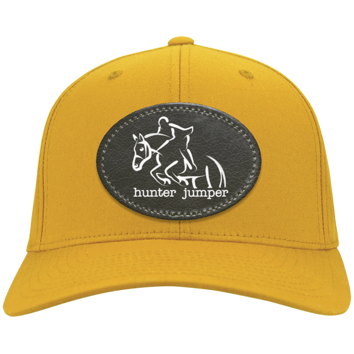HUNTER JUMPER BLACK LEATHER CP80 Twill Cap - Patch