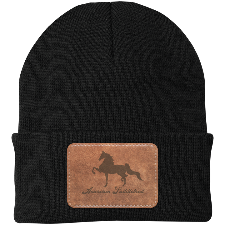 AMERICAN SADDLEBRED ON LEATHER CP90 Knit Cap - Patch