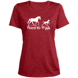 BORN TO WALK LST360 Ladies' Heather Scoop Neck Performance Tee