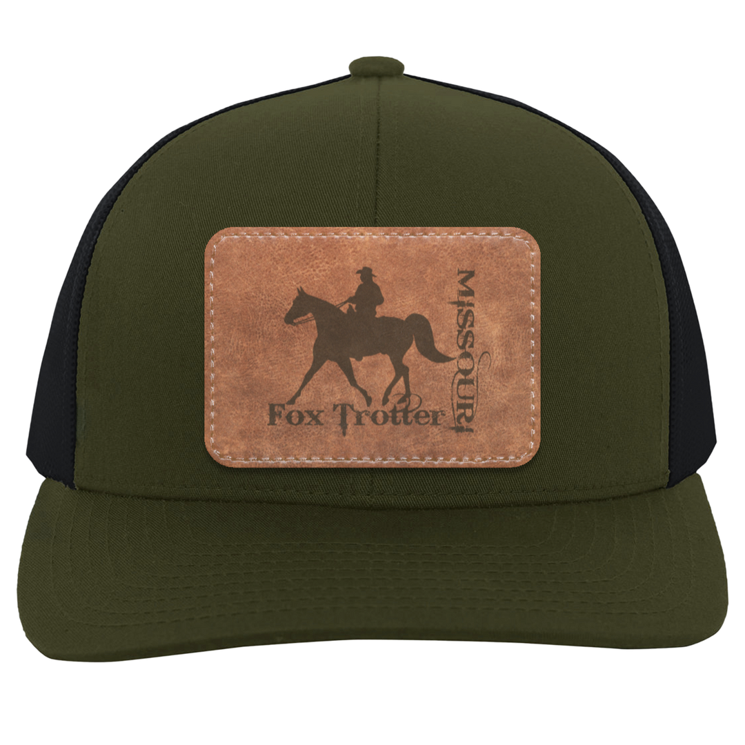 MISSOURI FOX TROTTER ON LEATHER 104C Trucker Snap Back - Patch