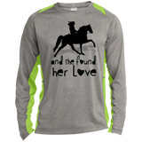 SHE FOUND HER LOVE (TWH pleasure)Bblack art ST361LS Long Sleeve Heather Colorblock Performance Tee