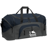 I RIDE AN AMERICAN SADDLEBRED (WHITE) BG99 Colorblock Sport Duffel