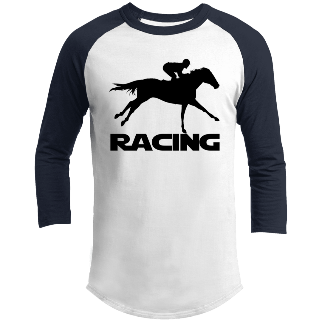 RACING (BLACK) 4HORSE T200 3/4 Raglan Sleeve Shirt