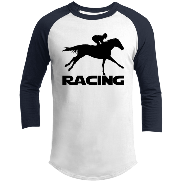 RACING (BLACK) 4HORSE T200 3/4 Raglan Sleeve Shirt