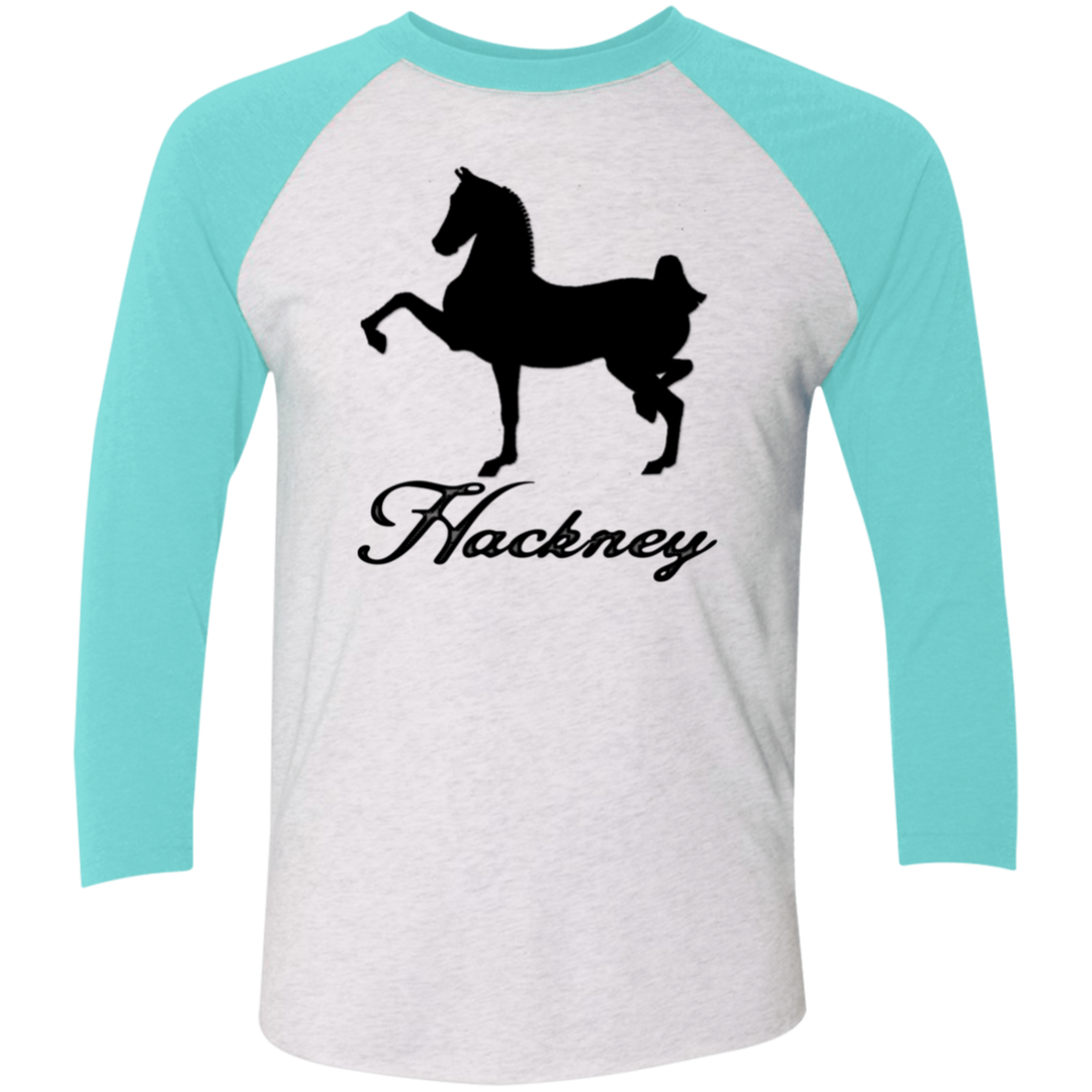 HACKNEY DESIGN 1 (black) 4HORSE NL6051 Tri-Blend 3/4 Sleeve Raglan T-Shirt