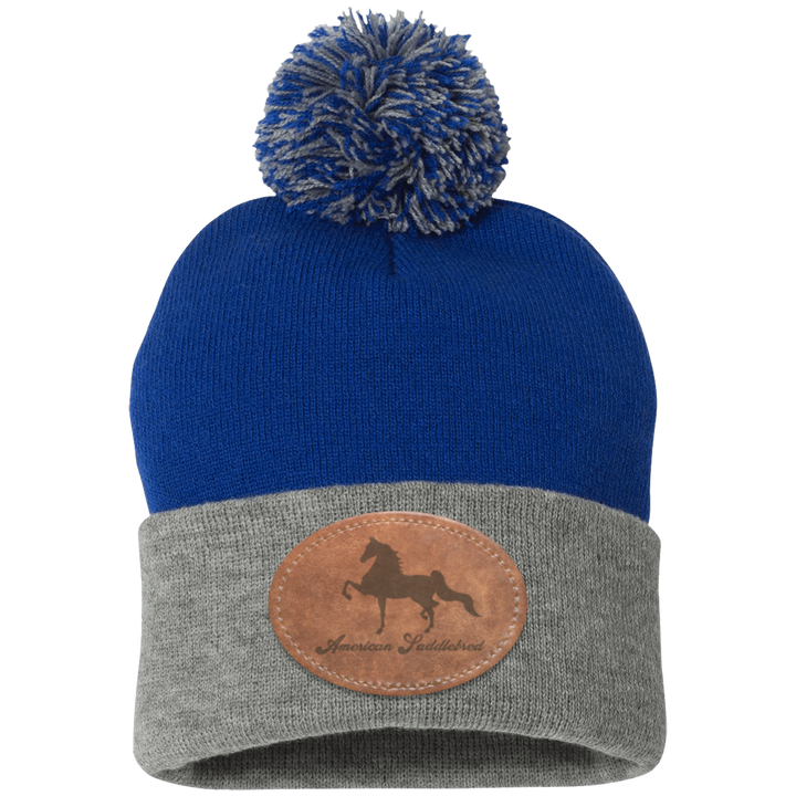 AMERICAN SADDLEBRED ON LEATHER SP15 Pom Pom Knit Cap - Patch