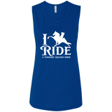 I RIDE A WALKING HORSE B (WHITE) B8803 Ladies' Flowy Muscle Tank