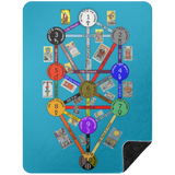 KABBAHLAH TREE OF LIFE DESIGN 2 4HORSE BSHL Premium Black Sherpa Blanket 60x80