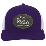 HUNTER JUMPER BLACK LEATHER 104C Trucker Snap Back - Patch