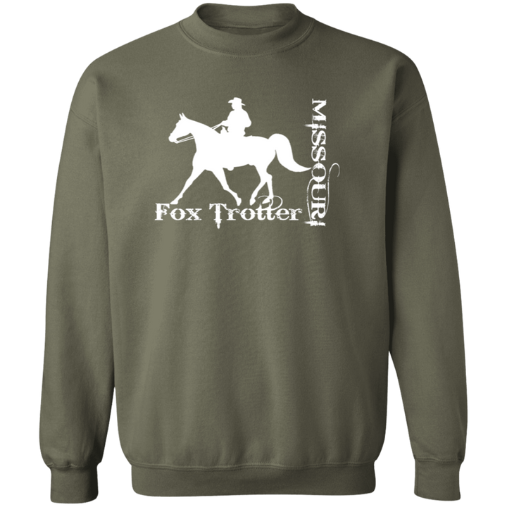 MISSOURI FOX TROTTER (white) 4HORSE G180 Crewneck Pullover Sweatshirt