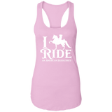 I RIDE AN AMERICAN SADDLEBRED (WHITE) NL1533 Ladies Ideal Racerback Tank
