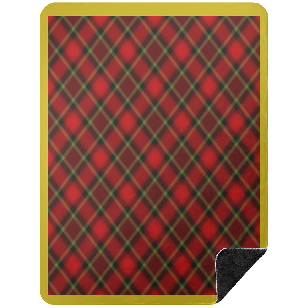 RED TARTAN BSHL Premium Black Sherpa Blanket 60x80