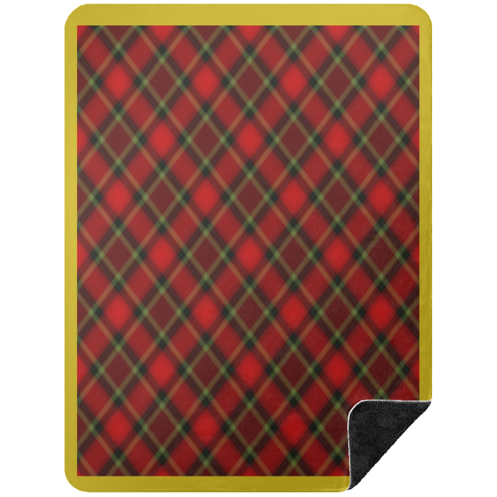 RED TARTAN BSHL Premium Black Sherpa Blanket 60x80