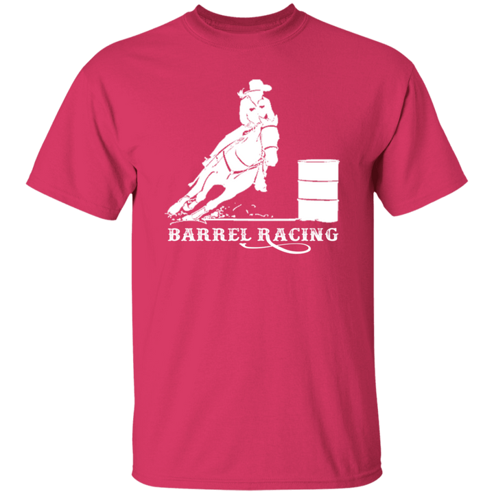 BARREL RACING STYLE 1 (WHITE) 4HORSE G500 5.3 oz. T-Shirt