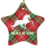 WALK ON ORNAMENT PLAID WALK ON RED PLAID ORNAMENT (4 SHAPES)