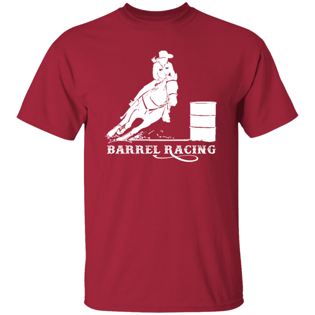 BARREL RACING STYLE 1 (WHITE) 4HORSE G500 5.3 oz. T-Shirt