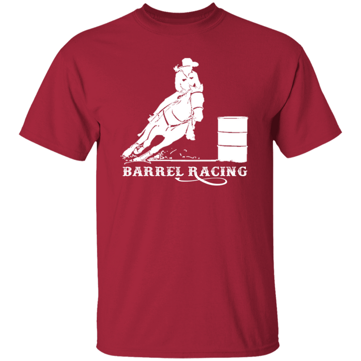 BARREL RACING STYLE 1 (WHITE) 4HORSE G500 5.3 oz. T-Shirt