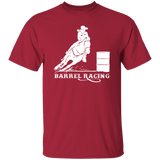 BARREL RACING STYLE 1 (WHITE) 4HORSE G500 5.3 oz. T-Shirt