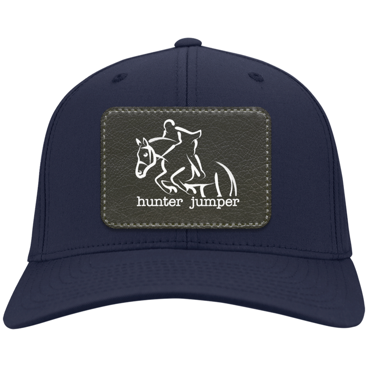 HUNTER JUMPER BLACK LEATHER CP80 Twill Cap - Patch